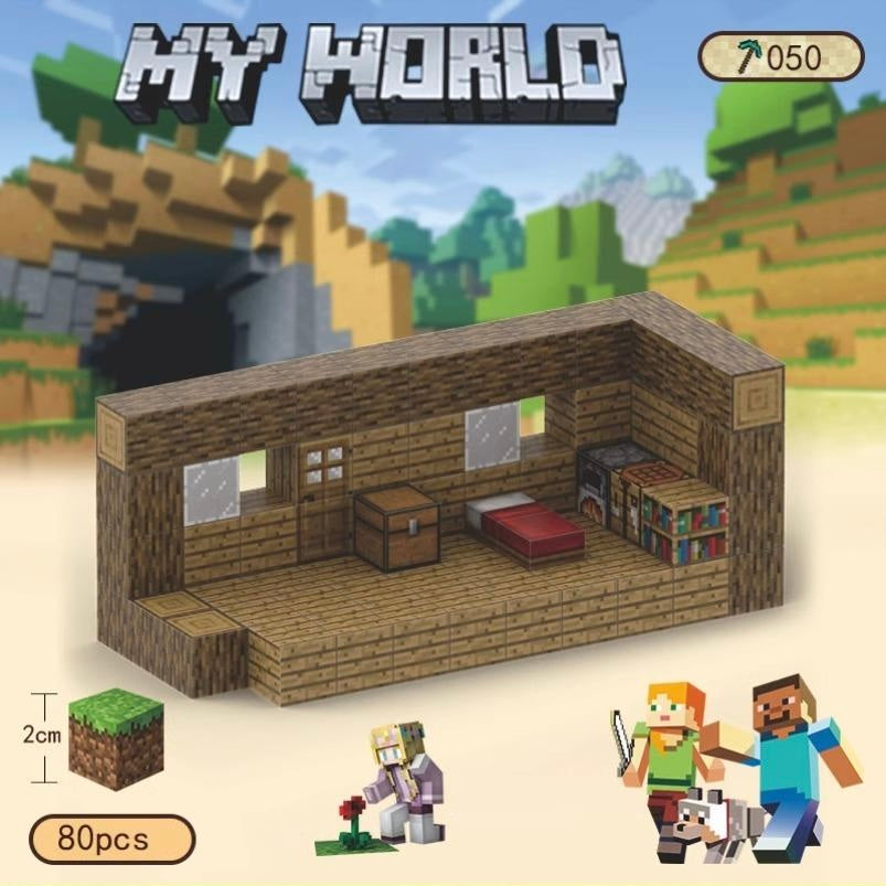 Wooden House Magnetic Blocks ( 80 Pcs)